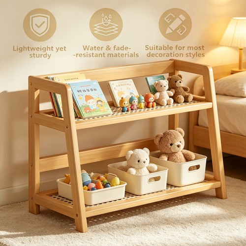 Tier wooden storage shelf - wooden,