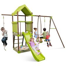 Costway 7-in-1 Swing Set Outdoor Metal Playset Kids Backyard Playground w/Slide