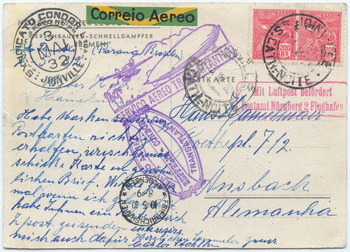 Zeppelin 1932 brazil 4th saf - 1932,