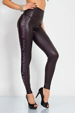 Sexy Shiny Wet Look & Mat HIGH WAIST Full Length Leggings Faux Imitation Leather