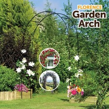 2M GARDEN ARCH TRELLIS ARCHED METAL TUBULAR FRAME CLIMBING PLANT ARCHWAY ARBOUR