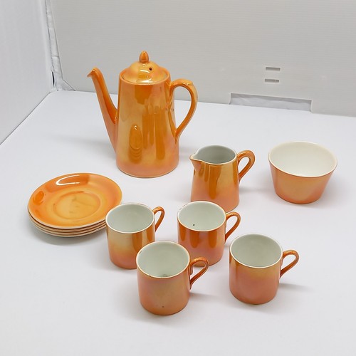Empire ware orange coffee set - empire,