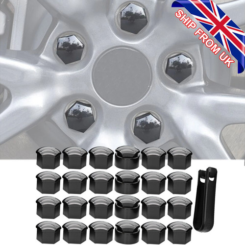 24x black wheel nut bolt - 24x, studs
