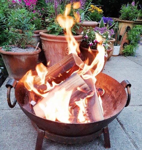 Bbq fire pit kadai steel - bbq,