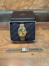 Vintage Bulova Marine Star 100m Oak Day Date Two Tone Jubilee Watch 36mm 