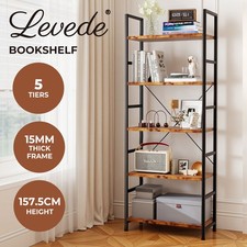 Levede Ladder Shelf Bookcase 5 Tier Bookshelf Display Cabinet Steel Heavy Duty