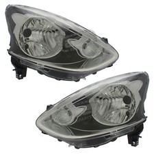 Fits Nissan Micra 2013-2017 Headlights Headlamps Black 1 Pair Drivers Passenger