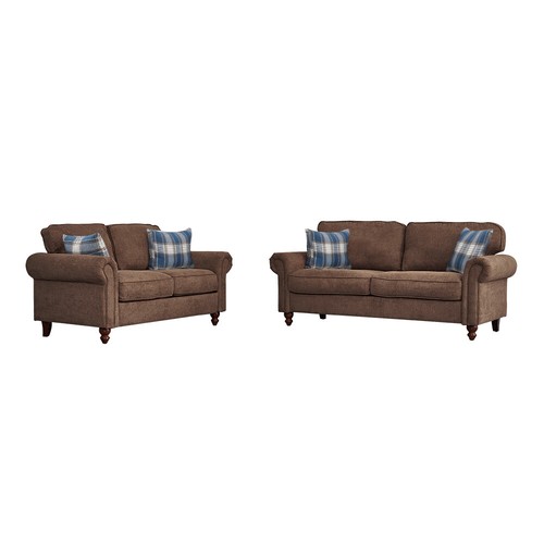 Seater brown linen fabric - brown,