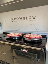 Christmas Lid Hob Covers Chefs Pads PAIR with loops for Aga Range Cooker