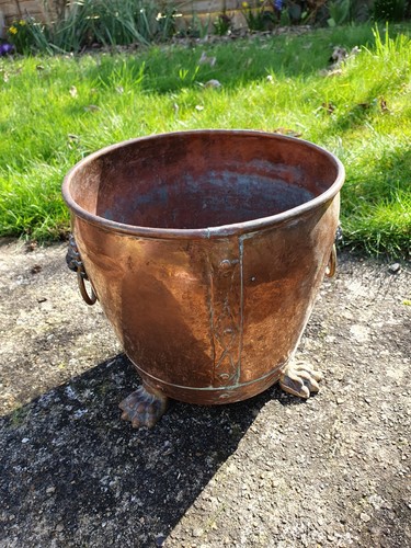 Small copper garden pot - garden,