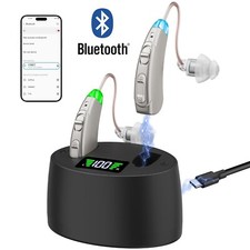 1 Pair Bluetooth Rechargeable Magnetic Digital Hearing Aid BTE