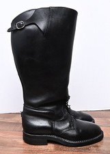 Vtg WESCO USA Black Leather 16" Motorcycle Patrol Riding Work Mens Boots Sz 8