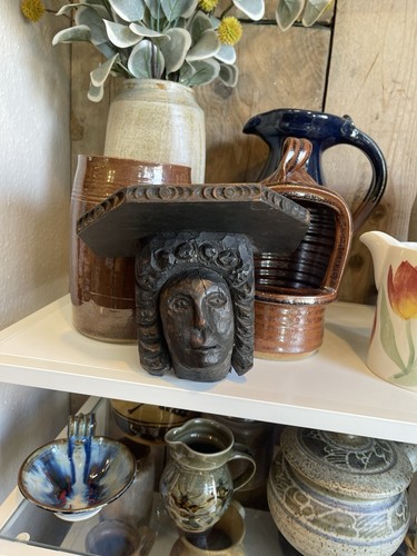 Vintage hand carved wooden - hand-carved, oak