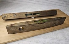 J Rabone & Sons & J R Clark Brass & Wood Spirit Levels  9" & 10" Vintage