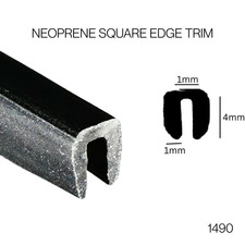 Small BLACK Rubber U Channel Edging Trim Seal 4mm x 3mm - Flexible and Durable