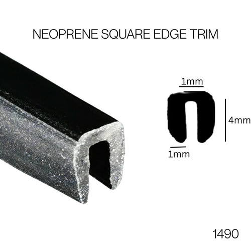 Small black rubber channel - u,
