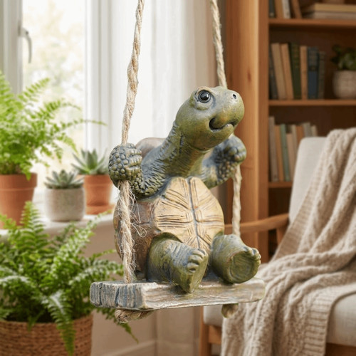 Resin swing turtles statue - resin,