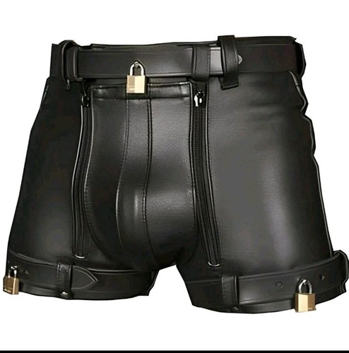 Men leather chastity - men's,