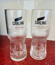 2x Carling Half Pint Glasses