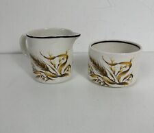 Barratts Of Staffordshire BarleyCorn Milk Jug & Sugar Bowl Vtg Retro 70s