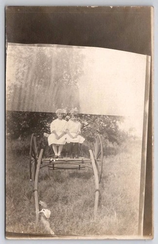 Rppc edwardian girls - edwardian, sitting