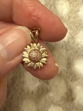 Clogau Gold Daisy Flower Pendant Necklace In Yellow And Rose Gold