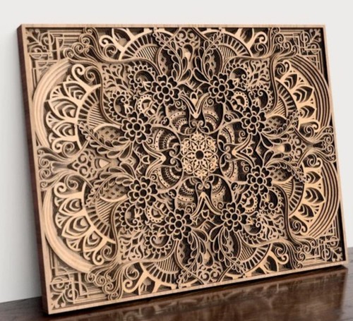 Wooden mandala wall art - wall,