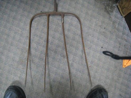 Antique primitive steel tine - primitive,
