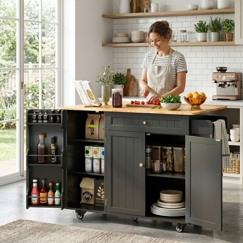 Kitchen island trolley with - trolley,