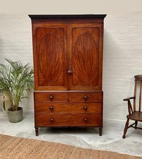 George IV Mahogany Linen Press