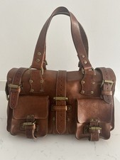 Vintage Mulberry Roxanne Oak Leather Bag – Darwin-Style Leather & Brass Hardware