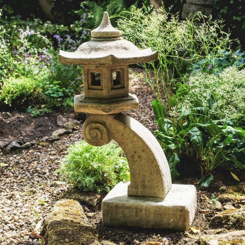 Large stone cast pagoda solid - large,