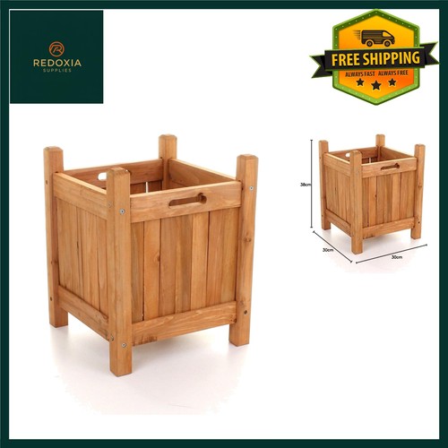 Square wooden garden planter - garden,