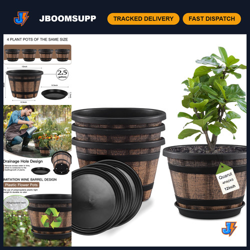 Large whiskey barrel plant - large,