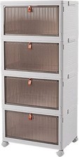 4 Tier Plastic Storage Drawers Box Tower Unit Stationery Organizer On Wheels