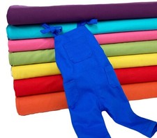 Cotton Canvas Fabric Sold Bold Colour Plain Weave Medium Weight for Dressmaking