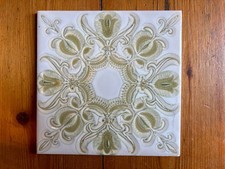 Vintage 1970s Pilkington tiles x39, 6" square, olive green, retro pattern