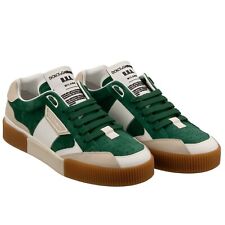 DOLCE & GABBANA DG Logo Low Top Sneaker Shoes NEW MIAMI Green Beige 