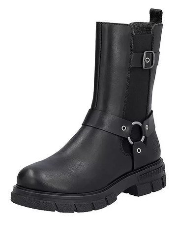 Rieker black leather ankle - black,