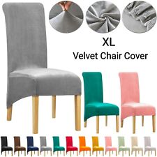 Velvet Elastic Chair Covers Slip Cover Dining Room XL High Back Chair Protector