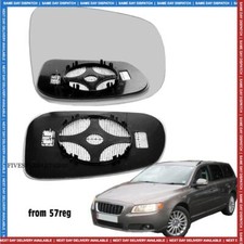 Volvo V70 Right wing mirror glass 07-16 from 57reg door side Heated