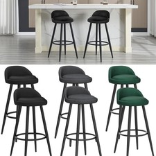 WOLTU 2x Tall Bar Stool, Bar Chair with Backrest, Kitchen Stool, Breakfast Stool