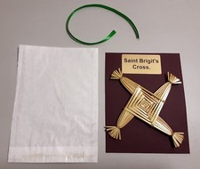 St. Brigid's Straw Cross. Packaged. Medium. Imbolc. Spiral Goddess. Protection.