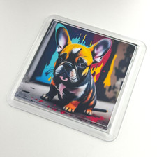 Colourful French Bulldog Coaster - Acrylic - Drinks Tea Coffee Coaster