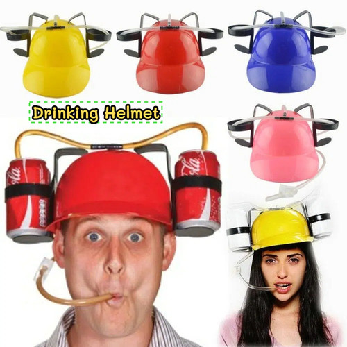 With straw beverage helmet - with,