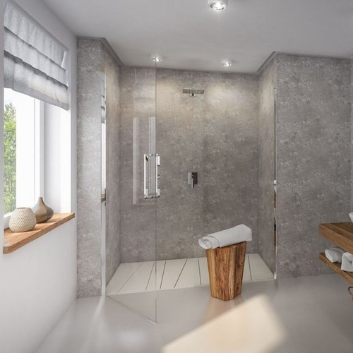 Concrete grey pvc - grey, bathroom