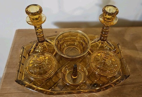 Vintage piece amber glass - 6,