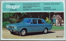 SINGER CAR RANGE Car Sales Brochure c1967 #9306/H CHAMOIS SPORT Gazelle VOGUE