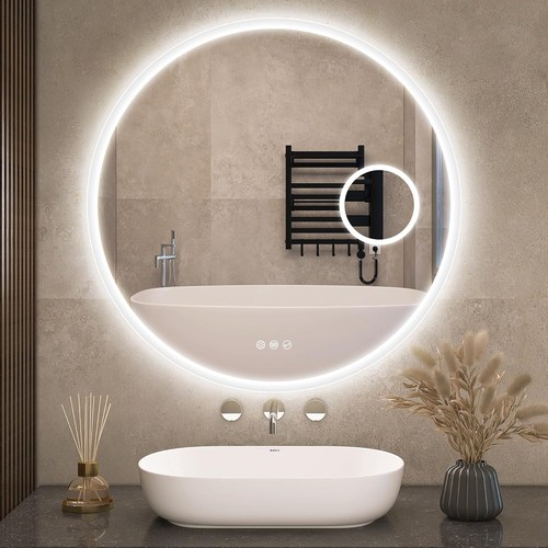 Round bathroom mirror with led - mirror,