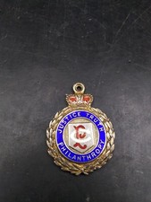 Vintage FH Silver Watch Fob Enamel Philanthropy Masonic Heavy 15.1grams